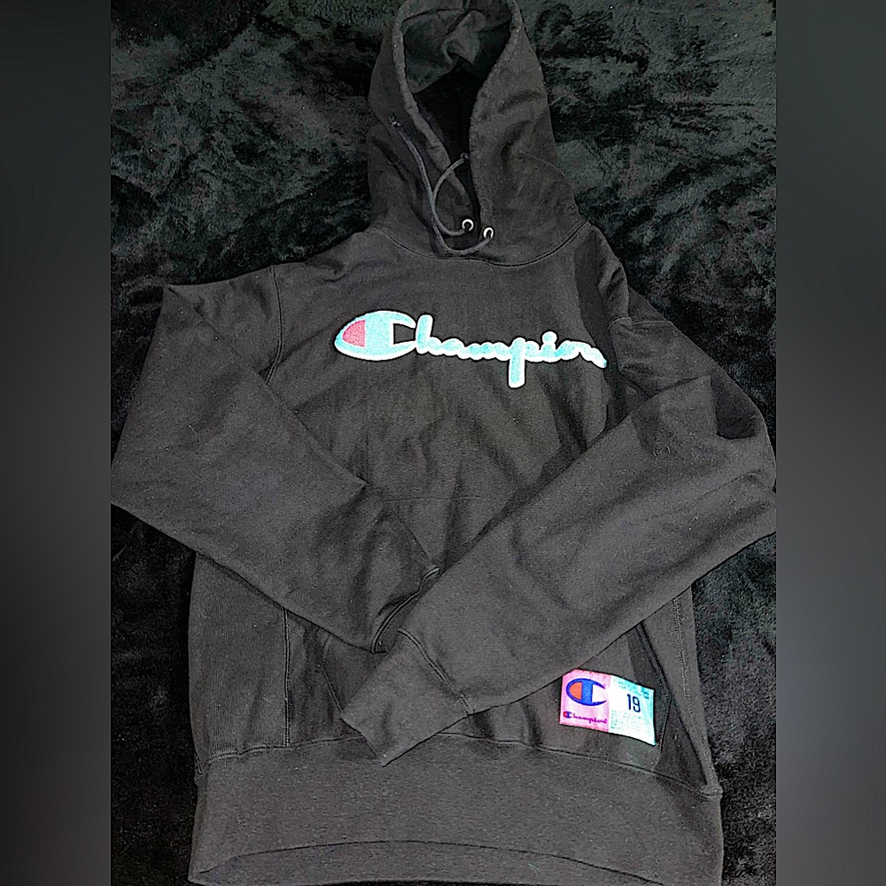 Men’s Champion Reverse Weave Hoodie in Black